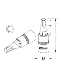 Douille tournevis, ULTIMATE TORX®, ¼”, L.37 mm, T10 (922.1479) - KS TOOLS