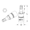Douille tournevis, ULTIMATE TORX®, ¼”, L.37 mm, T8 (922.1577) - KS TOOLS