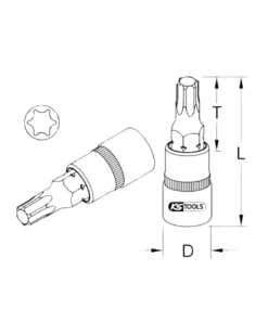 Douille tournevis, ULTIMATE TORX®, ¼”, L.37 mm, T6 (922.1475) - KS TOOLS