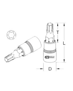 Douille tournevis, ULTIMATE TORX®, ¼”, L.37 mm, T7 (922.1476) - KS TOOLS