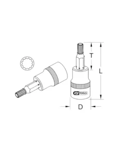 Douille tournevis, ULTIMATE® XZN®, 1/4'', L.37 mm, M5 (922.1442) - KS TOOLS