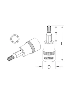 Douille tournevis, ULTIMATE® XZN®, 1/4'', L.37 mm, M8 (922.1445) - KS TOOLS