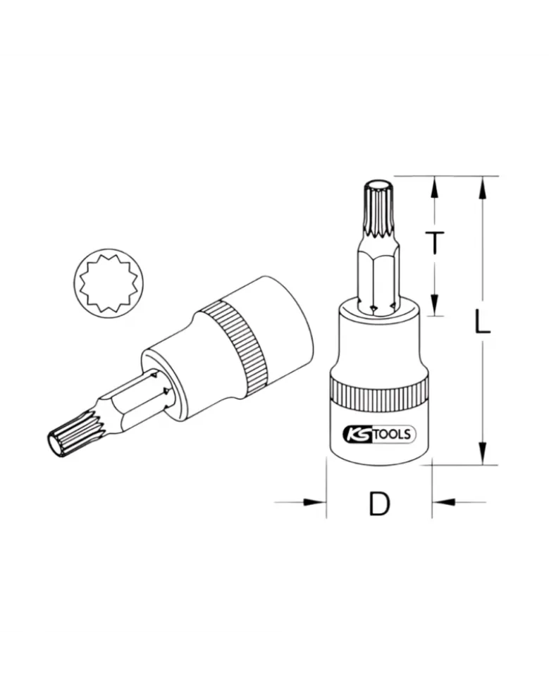 Douille tournevis, ULTIMATE® XZN®, 1/4'', L.37 mm, M10 (922.1446) - KS TOOLS