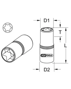 Douille ULTIMATE TORX 1/4'', E5 (922.1533) - KS TOOLS