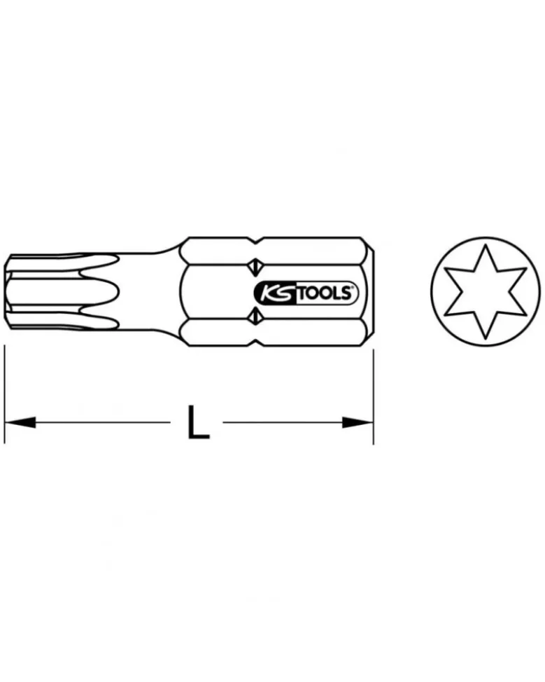 Embout de vissage TORX, T15, L.30mm - Kstools
