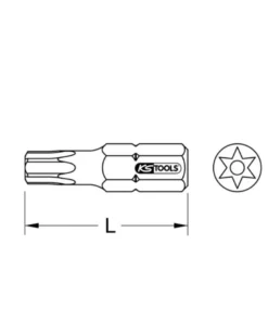 Embout tournevis TORX® percé, L.30 mm, 5/16'', TB45 - KS TOOLS