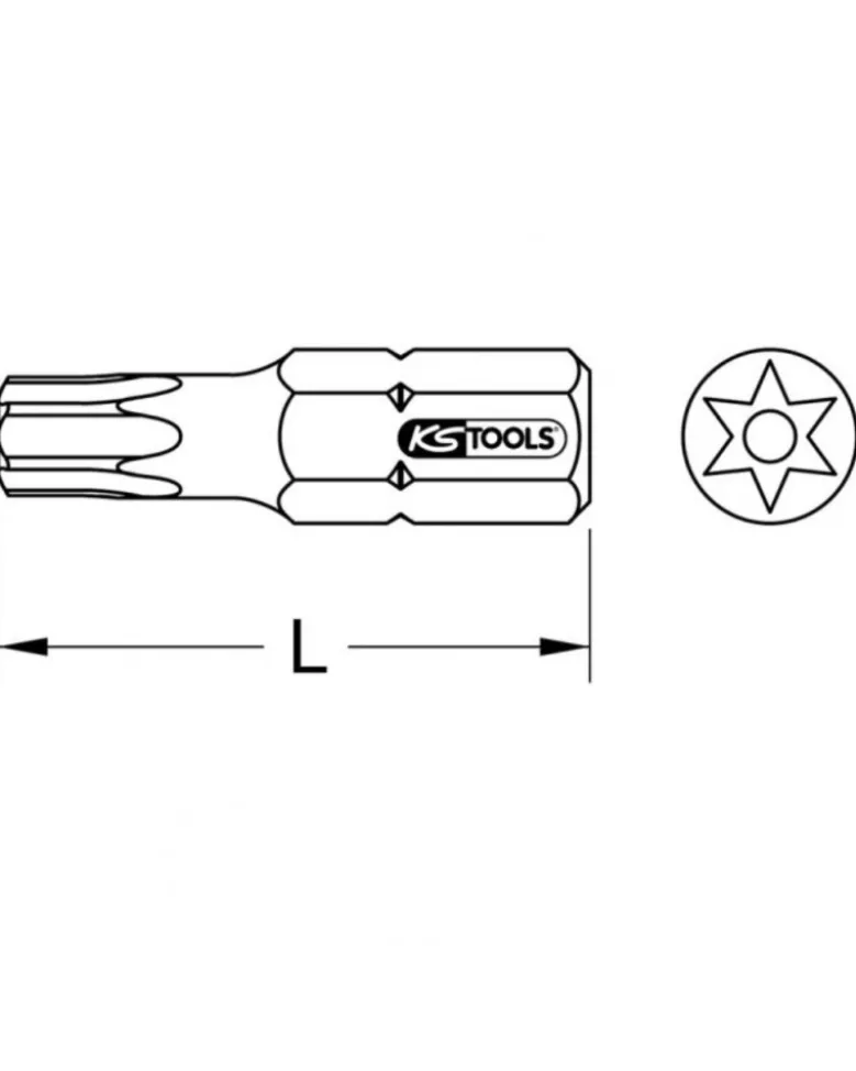 Embout tournevis TORX® percé, L.30 mm, 5/16'', TB55 - KS TOOLS
