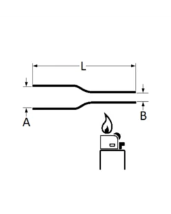 Gaine thermorétractable, adhésive, ø4.5 x 1200 mm (1.5 x 1200 après rétreint) - Restagraf