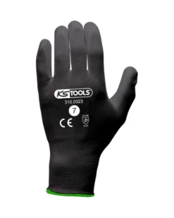 Gants microfibre, noir, T7, 12 paires - Kstools