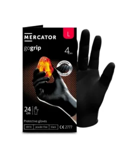 Gants nitrile, noir, taille L, x4 - Mercator