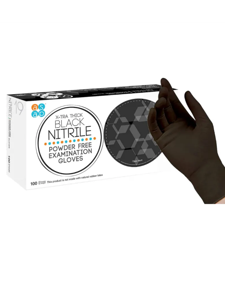 Gants nitrile non poudrés, boite de 100, taille L - ASAP