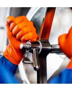 Gants nitrile non poudrés, taille XL , boîte de 50, orange - MERCATOR