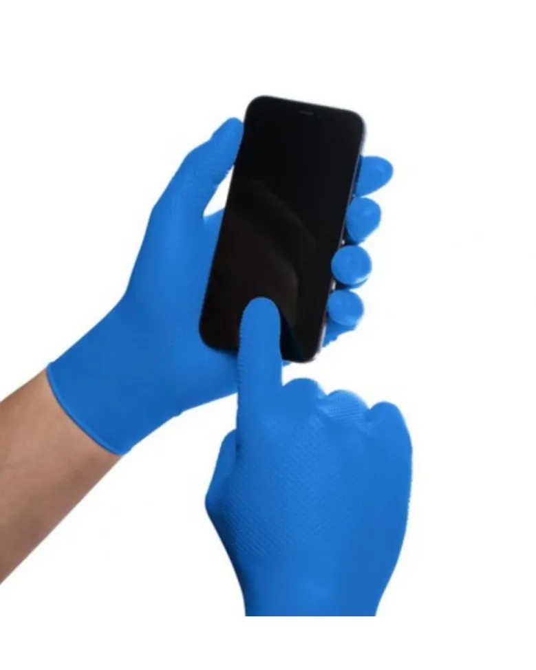 Gants nitrile non poudrés, taille XL, boîte de 50, bleu - MERCATOR