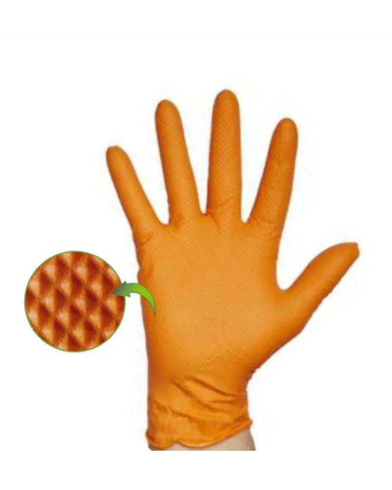 Gants nitrile, orange, taille S, x50 - Rubberex