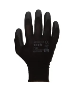 Gants polyester, taille L, noir, 12 paires - Mercator