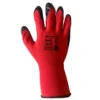Gants polyester, taille L, rouge et noir, 12 paires - Mercator