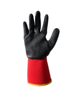 Gants polyester, taille XL, rouge et noir, 12 paires - Mercator