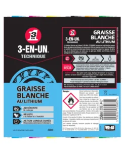 Graisse blanche, lithium, 250 ml - 3-EN-UN