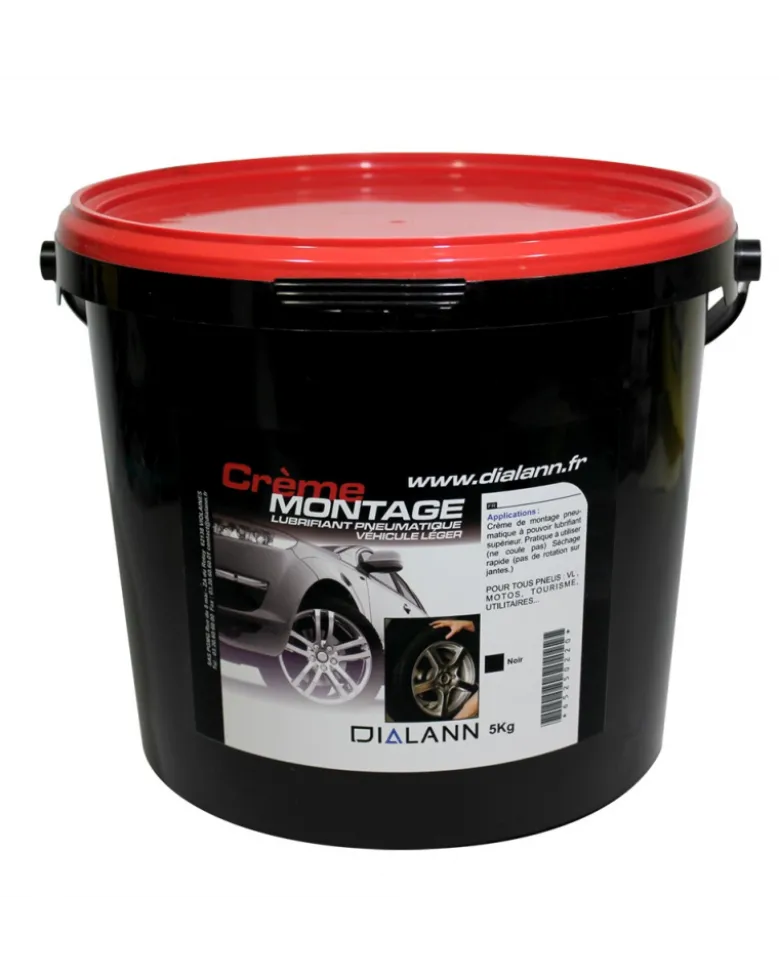 Graisse à pneu, lubrifiante, noire, 5kg - Dialann