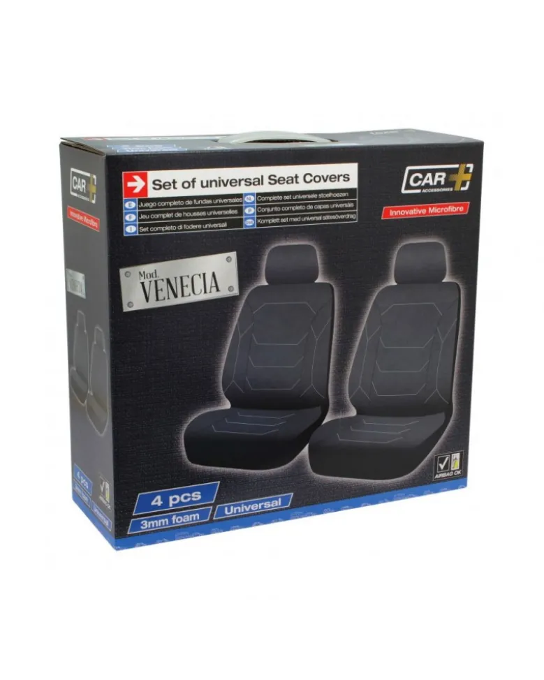 Housses de siege avant universelle noir venise (4pcs) - Car +