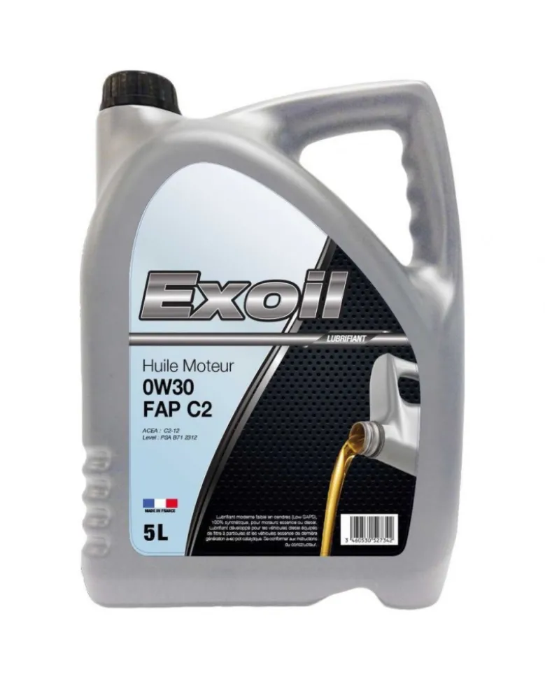 Huile moteur 0w30, FAP C2, 5L - Exoil