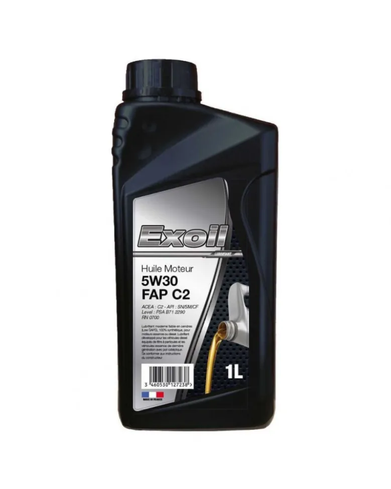 Huile moteur, 5w30 FAP C2 PSA, 1L - Exoil