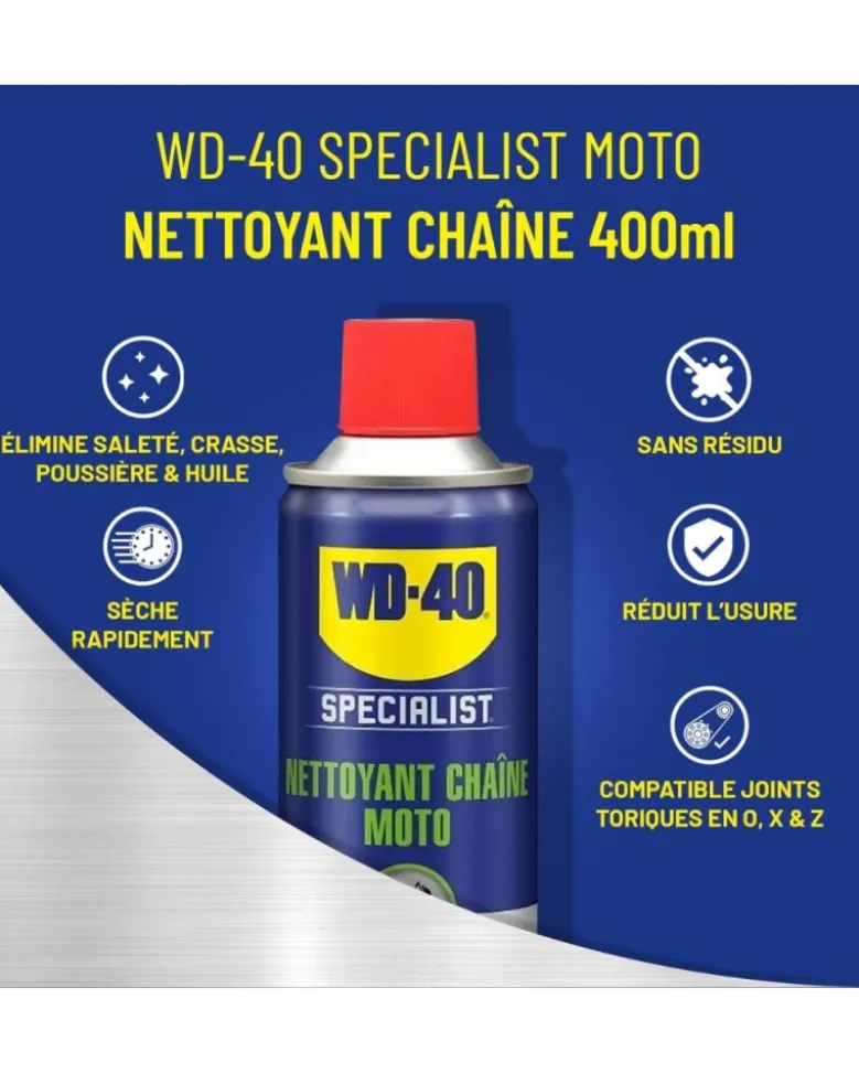 Kit entretien chaîne moto (brosse incluse) - WD40