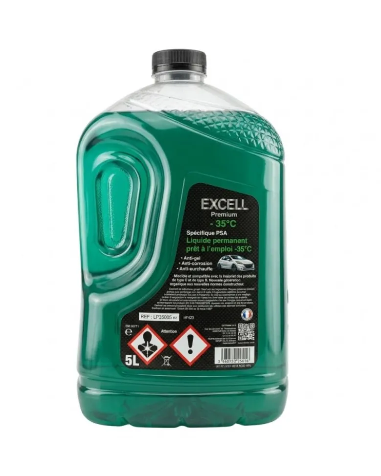 Liquide de refroidissement, vert, 5L, spécial PSA -35°C - Diframa