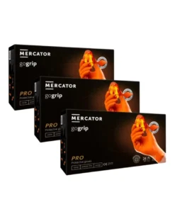 Lot de 3 boites Gants nitrile, taille XL, x50, orange - MERCATOR