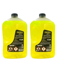 Lot de 2 Liquide de refroidissement, jaune, 5L, EXCELL -25°C - Diframa