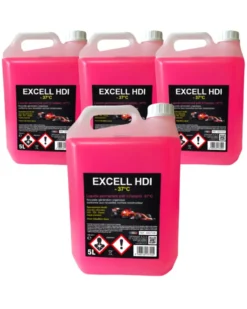 Lot de 4 Liquide de refroidissement, rose, 5L, EXCELL HDI -37°C
