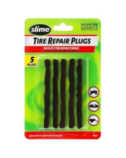 Lot de 5 mèches noires de reparation crevaison pneumatique - Slime