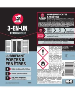 Lubrifiant, portes et fenêtres, 250 ml - 3-EN-UN