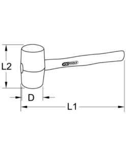 Maillet caoutchouc, manche en fibre (140.1237) - KS Tools