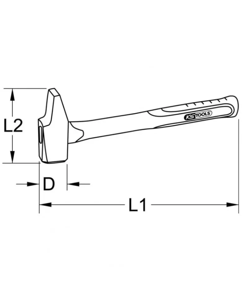 Marteau rivoir, manche tri-matière, 1kg - KSTOOLS
