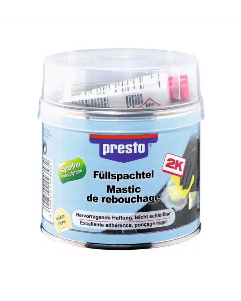 Mastic de rebouchage, (universel + durcisseur) 1kg - Presto