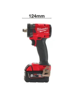 M18 FIW2F12-502x, Boulonneuse à chocs compacte FUEL, carrée ½”, Fixation O’Ring, 18V, pack complet - Milwaukee