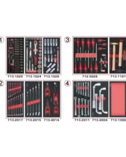 Module outils pour servante, 4 tiroirs, 173pcs - Kstools