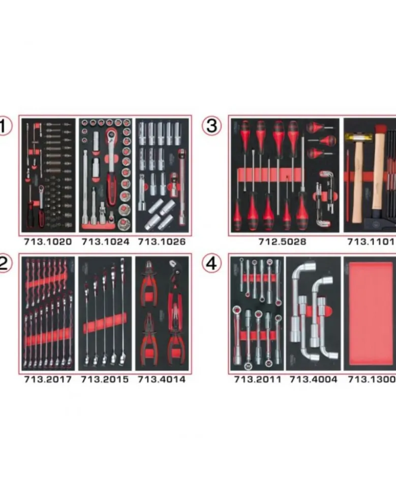 Module outils pour servante, 4 tiroirs, 173pcs - Kstools