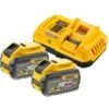 Pack 2 batteries XR FLEXVOLT 18V/54V 12ah/4ah, chargeur rapide - Dewalt