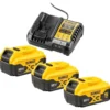 Pack batteries, 3 XR 18V, 5ah Li-Ion, Dewalt