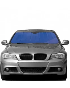 Pare-soleil voiture frontal, bleu, taille L 145x70cm - SWISSDRIVE