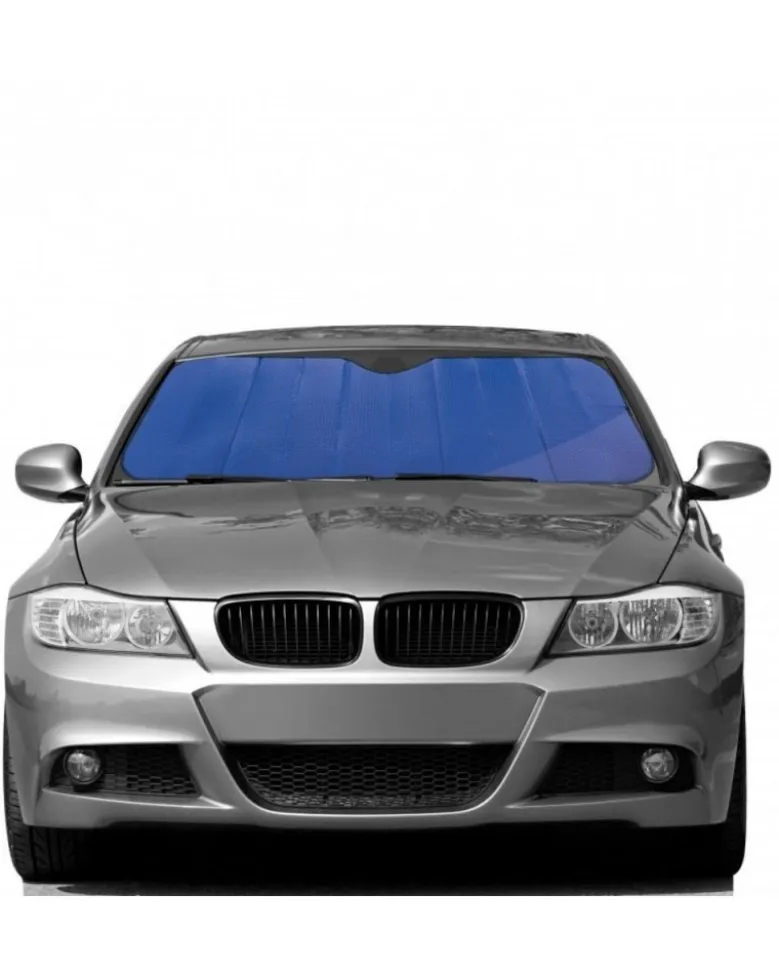 Pare-soleil voiture frontal, bleu, taille L 145x70cm - SWISSDRIVE