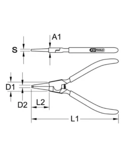 Pince à Circlips® extérieur droite, L.230 mm KSTOOLS