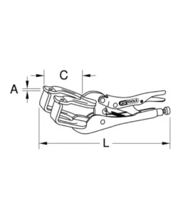 Pince étau, en U pour soudures, 0-55mm (115.1079) - KS Tools