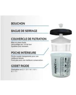 Poche peinture jetable, pistolet à peinture, 600ml, x50 - Dialann
