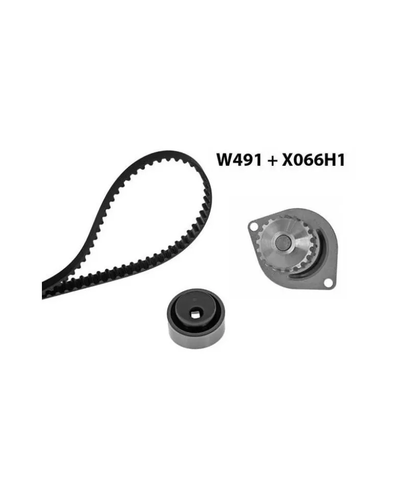 Pompe à eau + kit de courroie de distribution MGA Ref : 491K3 adaptable Stellantis Renault