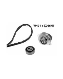 Pompe à eau + kit de courroie de distribution MGA Ref : 491K3 adaptable Stellantis Renault
