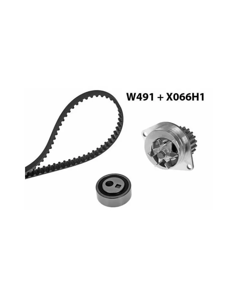 Pompe à eau + kit de courroie de distribution MGA Ref : 491K3 adaptable Stellantis Renault