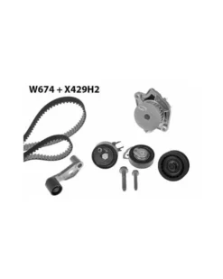 Pompe à eau + kit de courroie de distribution MGA Ref : 674K2 adaptable VAG